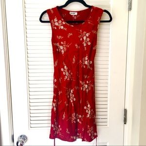 BCBG Red Vintage Floral Mini Dress